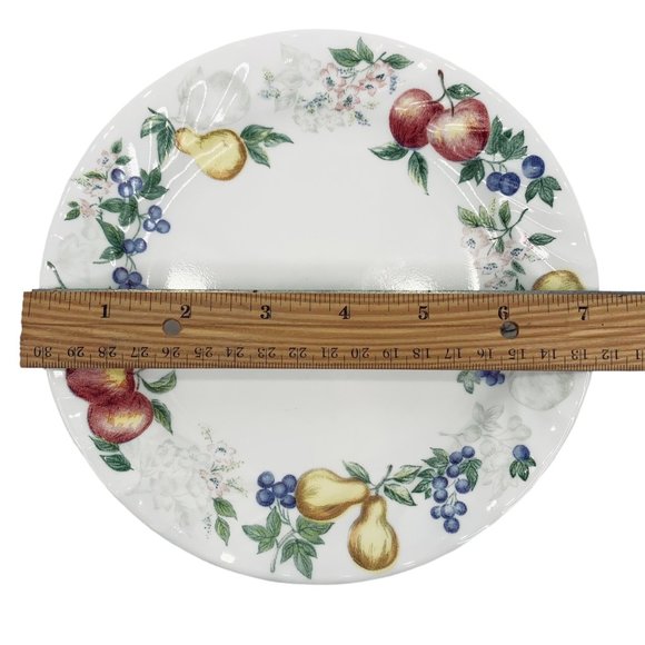 Corelle Set of 4 Chutney Salad Dessert Bread Plates Swirl Fruit Border 7.25" - Picture 9 of 12